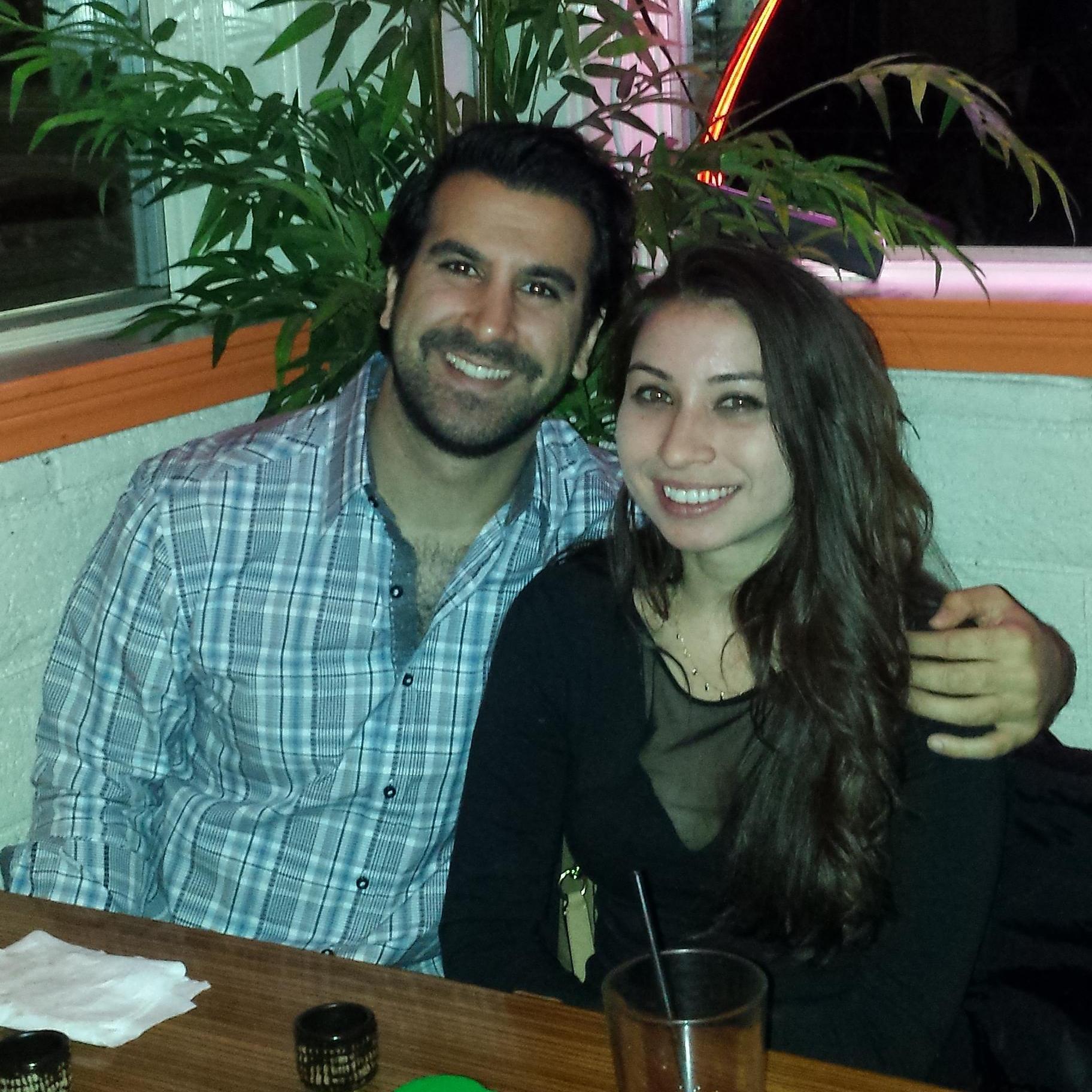 New Years dinner with Kevin's perfectly groomed chest hair
