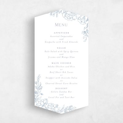 Blue Diamond Wedding Menu - Armoise