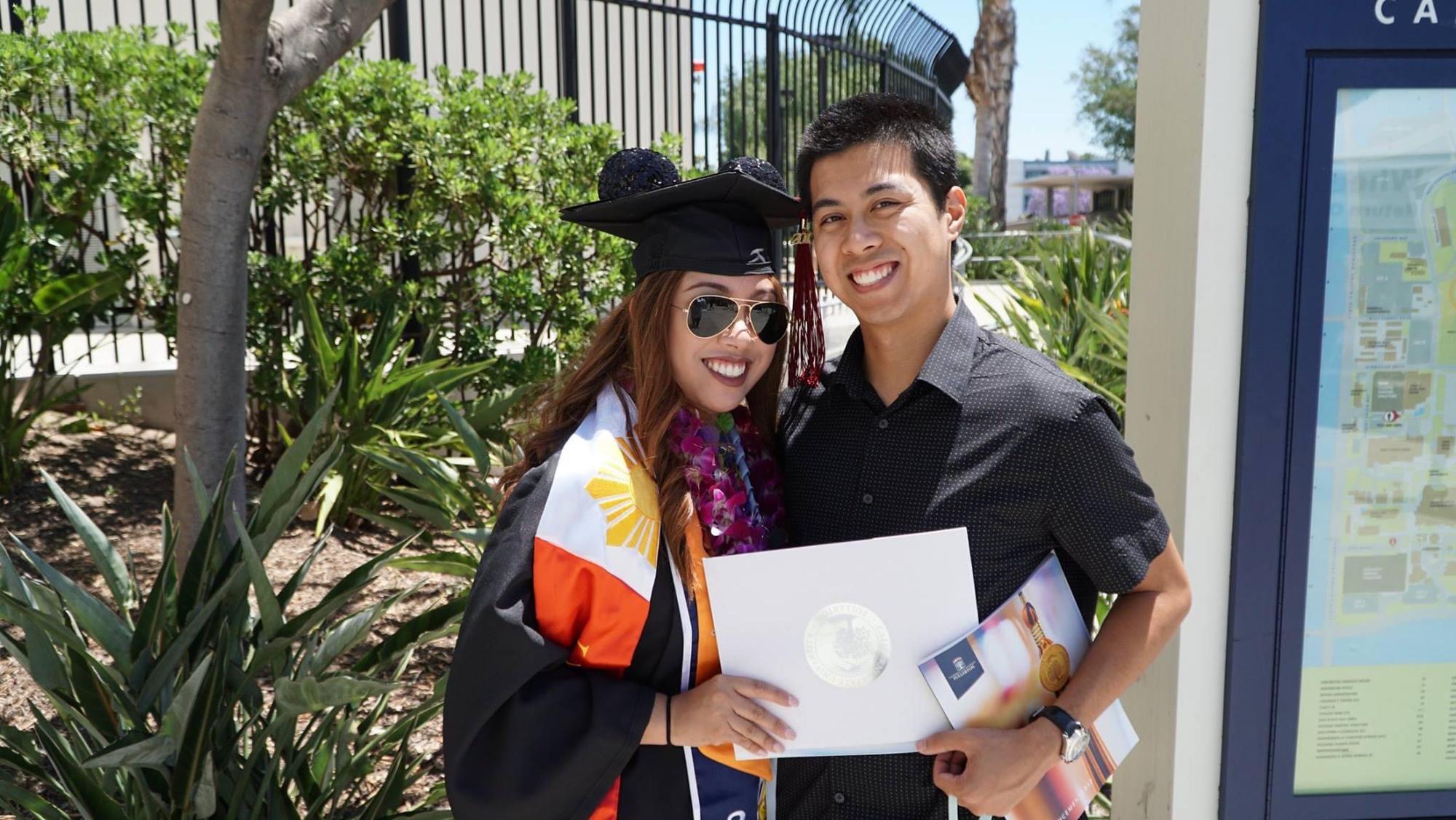 At Izabelle's graduation at Cal State Fullerton, 2017