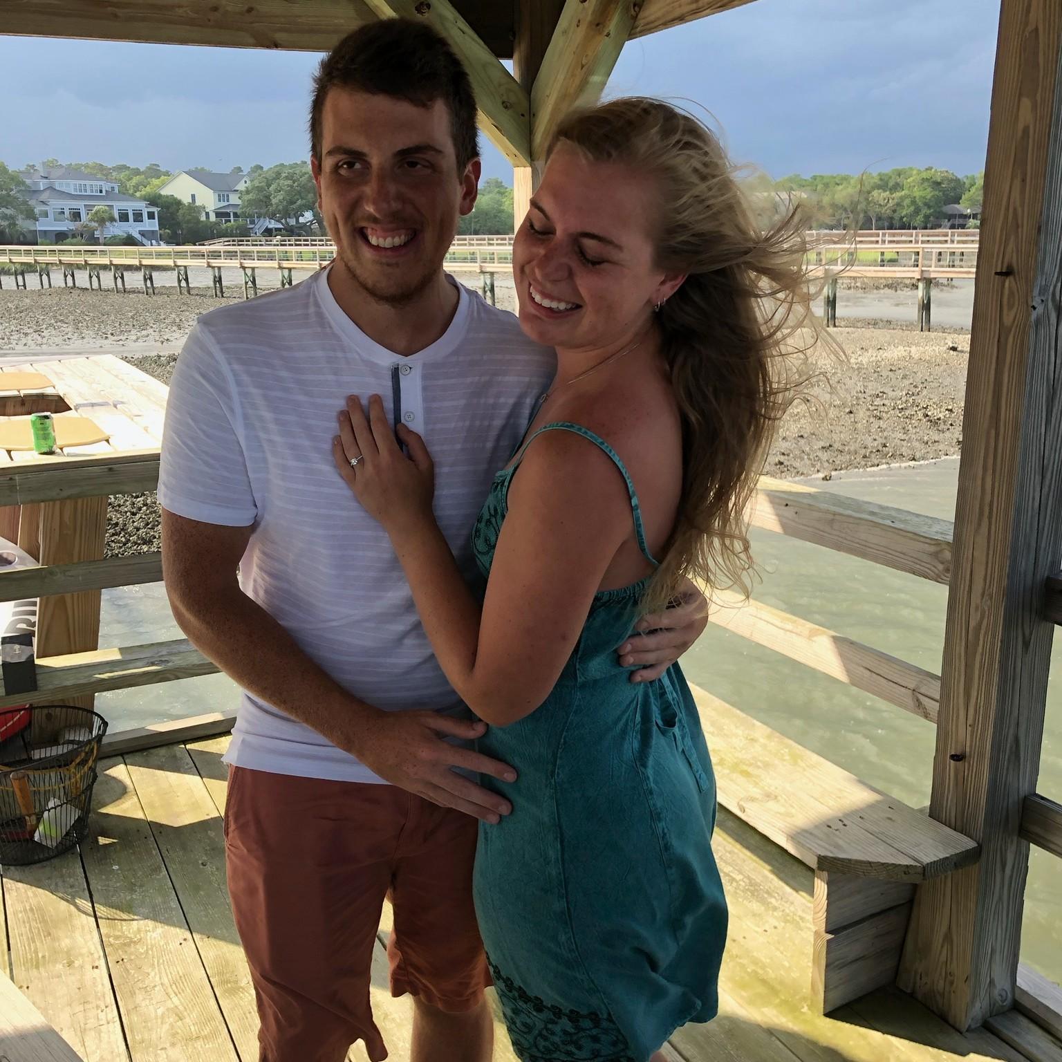 She said "yes!" surrounded by family and friends in Murrels Inlet in South Carolina