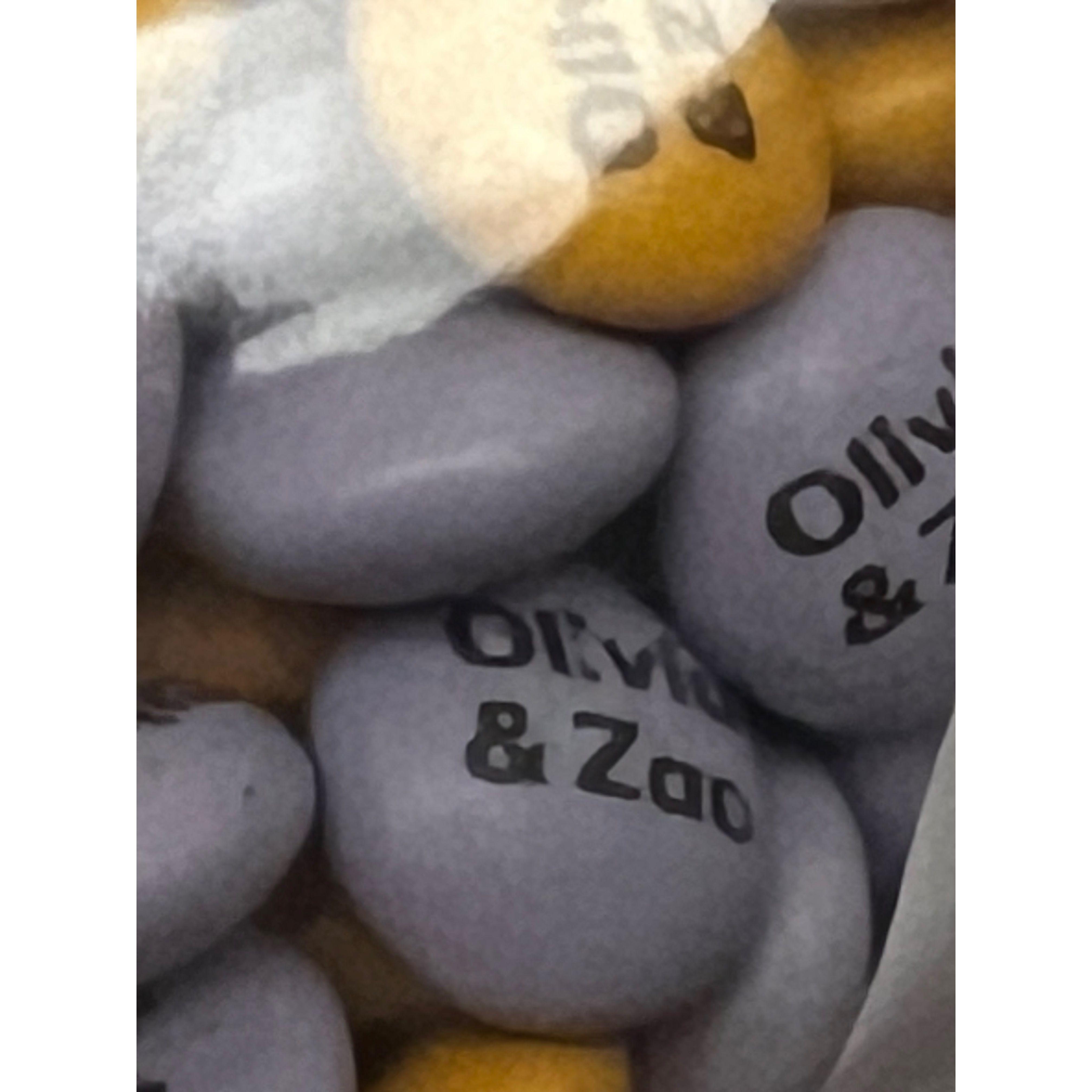 Olvia and Zac M&Ms.