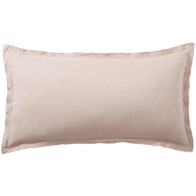 Smoky Quartz Belgian Flax Linen Double Flange Shams, King, Set of 2