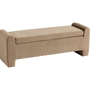 Mocha Velvet Woven Donatella Upholstered Storage Bench