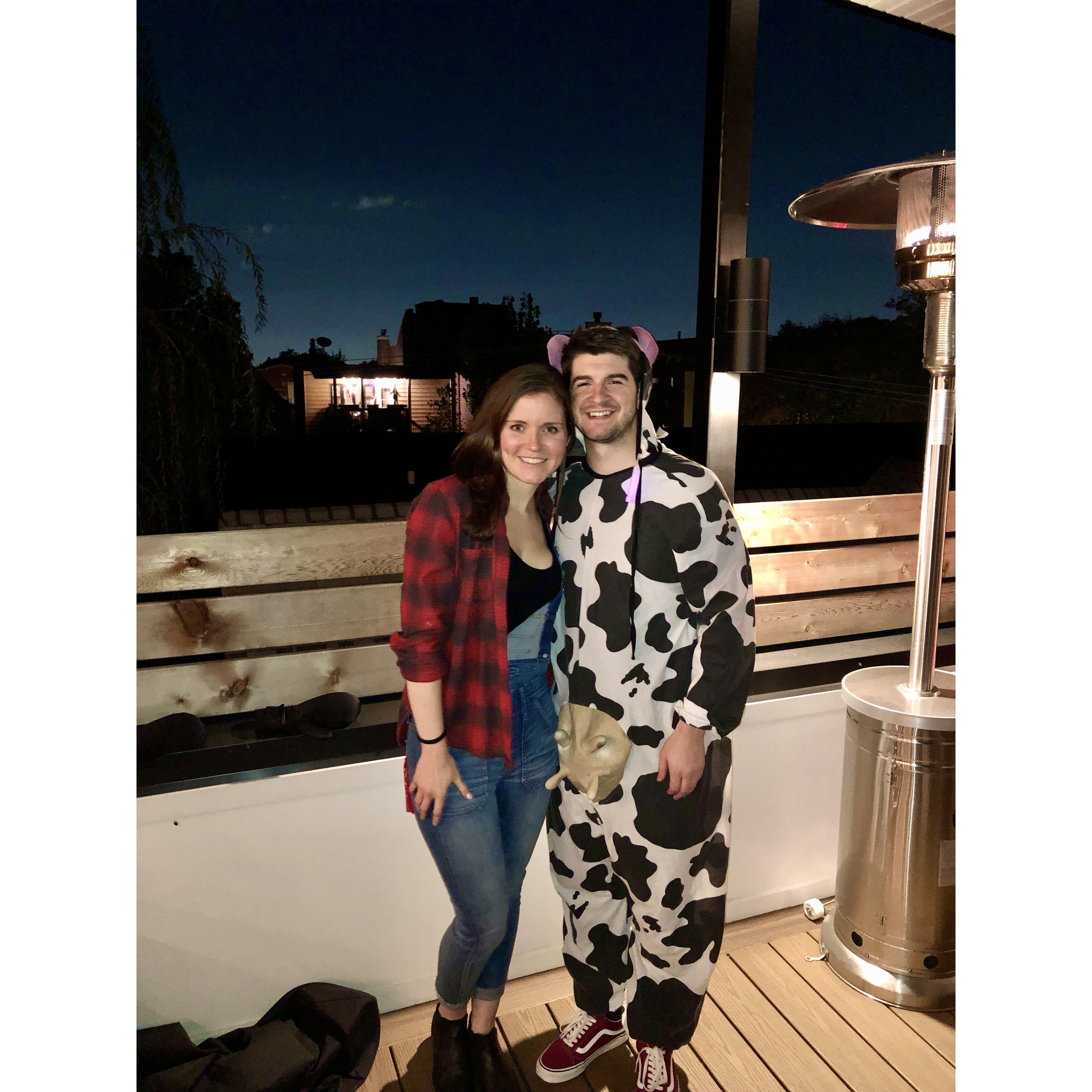 Our first photo together at the Ballschmiede's Halloween party! Thanks Laura & Mike!