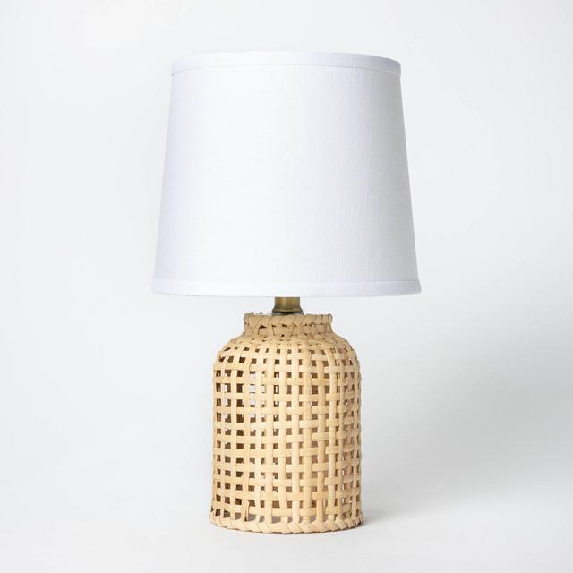 Cylinder Rattan Accent Lamp Brown - Threshold™