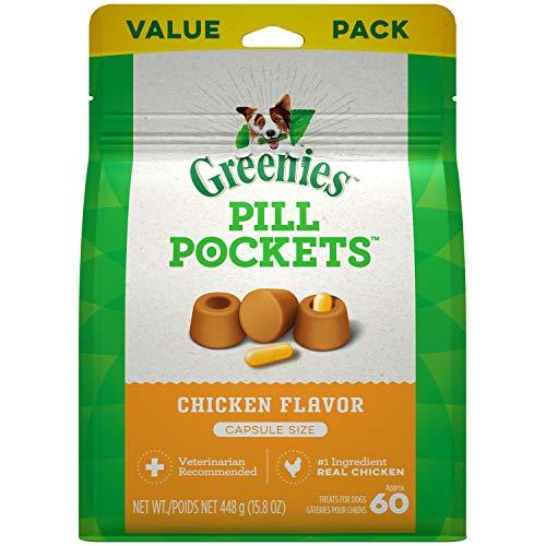 GREENIES Pill Pockets Natural Dog Treats, Capsule Size, Chicken Flavor