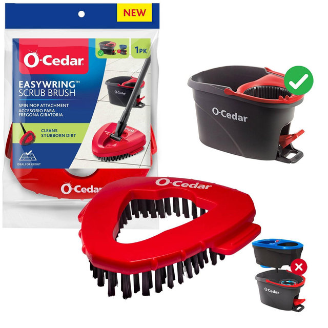 O-Cedar EasyWring Scrub Brush Attachment: Polypropylene, PET Material, Cleaning Tools Accessory