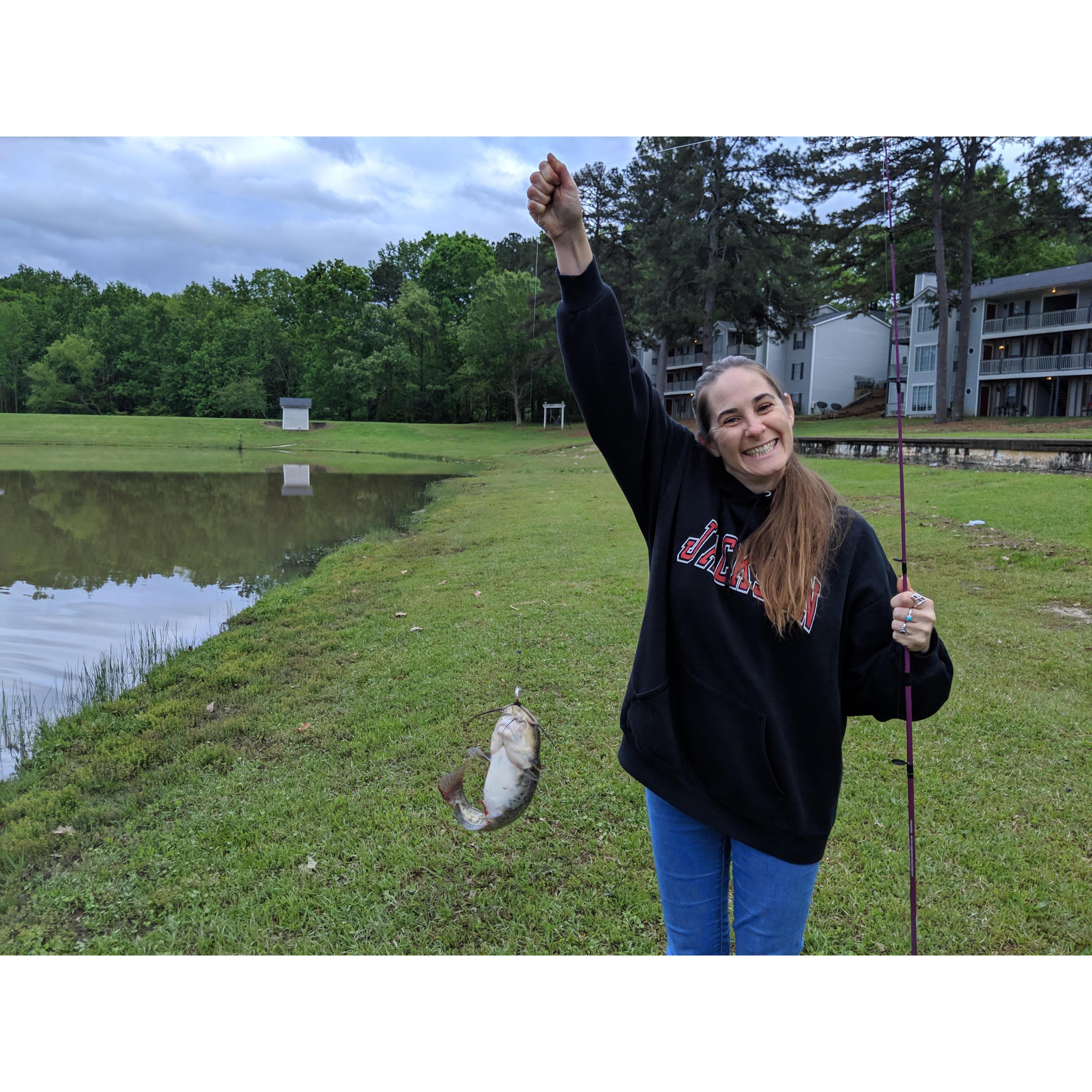 She is better at fishing than I am though.
