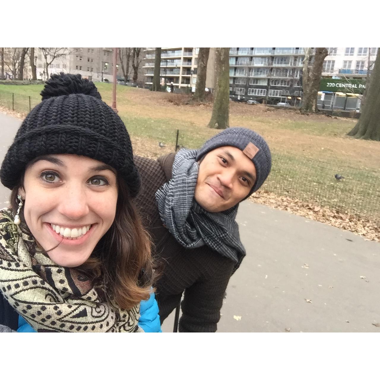 Taking a wintery walk through Central Park