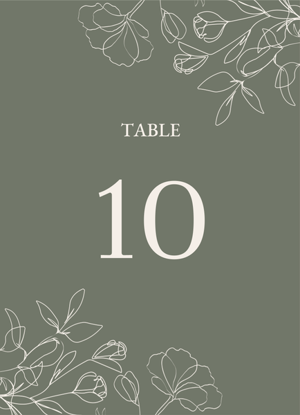 Essenza | Dark Sage | Zola Wedding Table Number