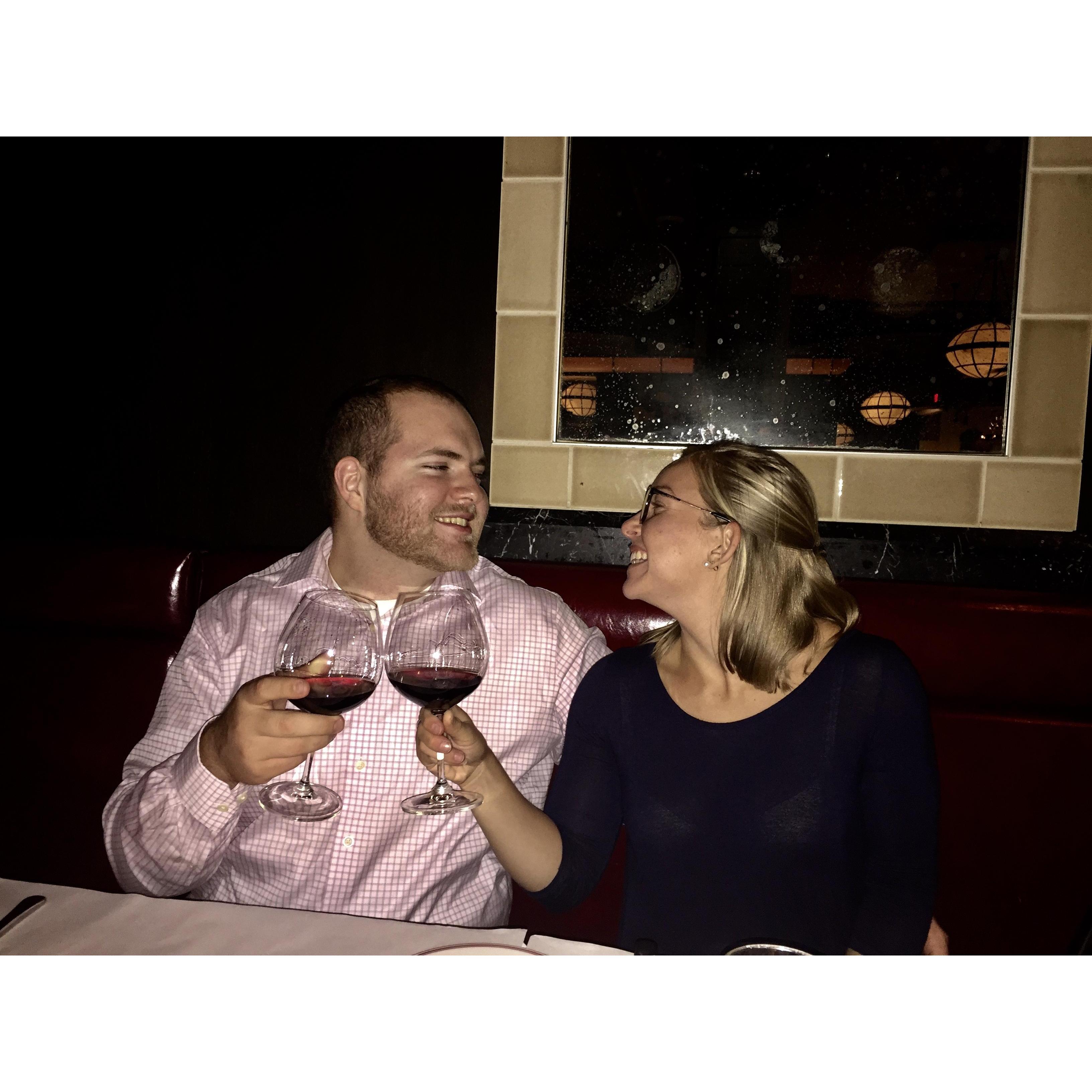 Our first night together in our new home of Boston! August, 2017.
