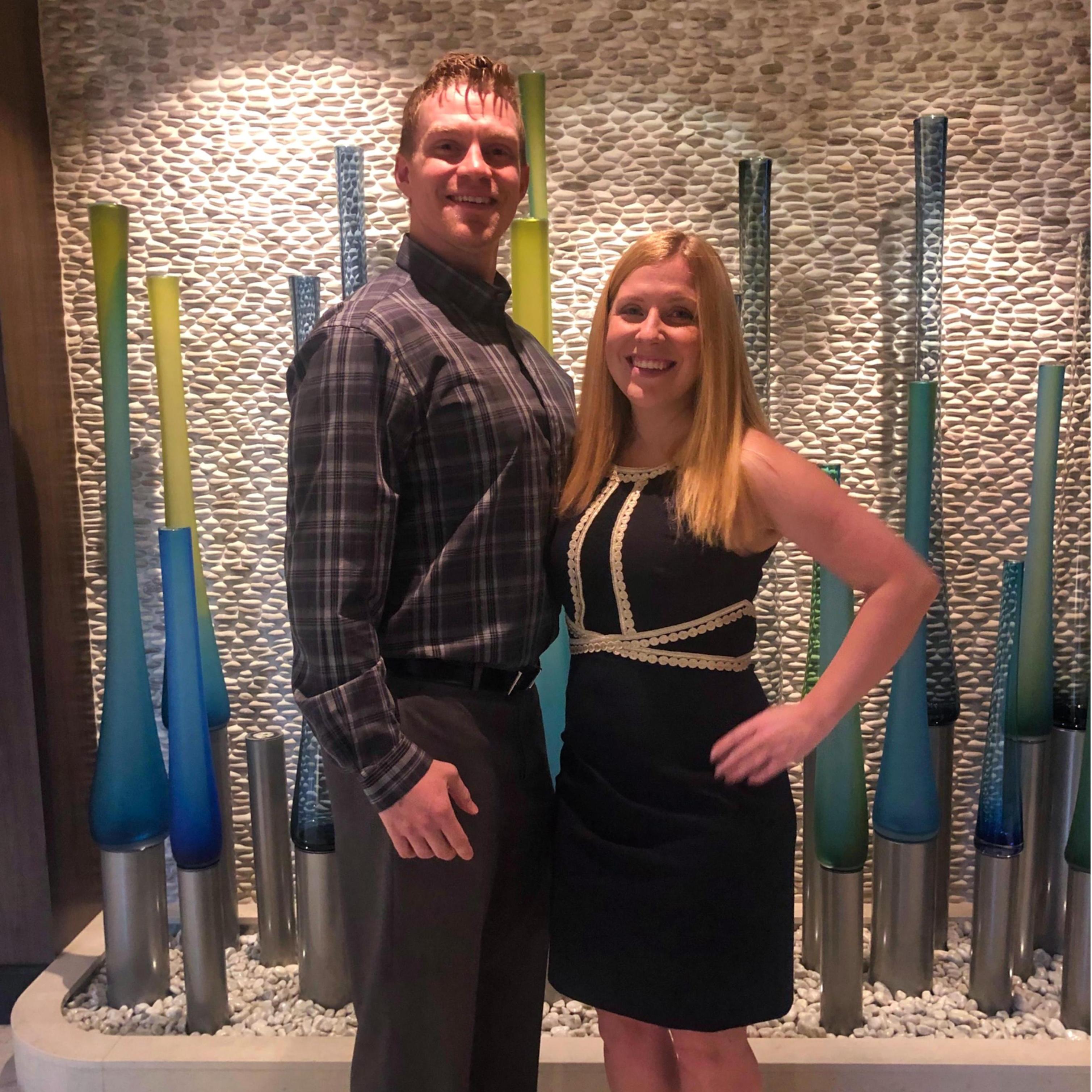 December 31: Luke & Andrea celebrate New Year's Eve at sea on their Norwegian cruise ship, The Bliss, to the Bahamas. They enjoyed hibachi for dinner!