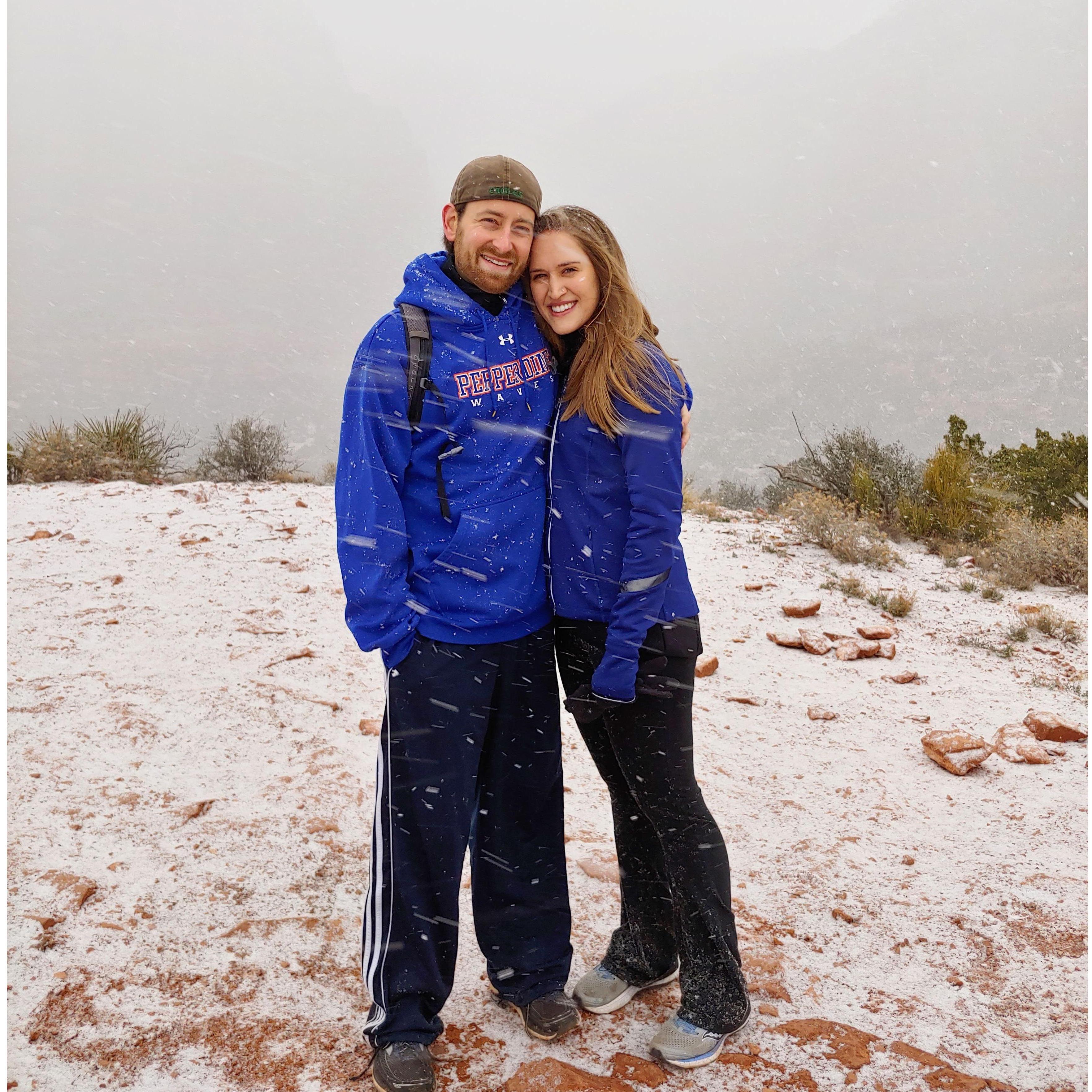 Hiking in a snowstorm in Sedona, AZ