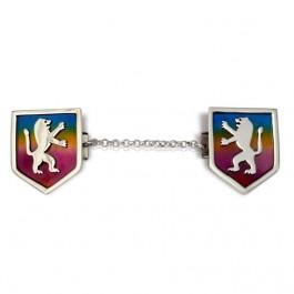 Nadav Art Sterling Silver & Multicolored Enamel Lion of Judah Tallit Clips