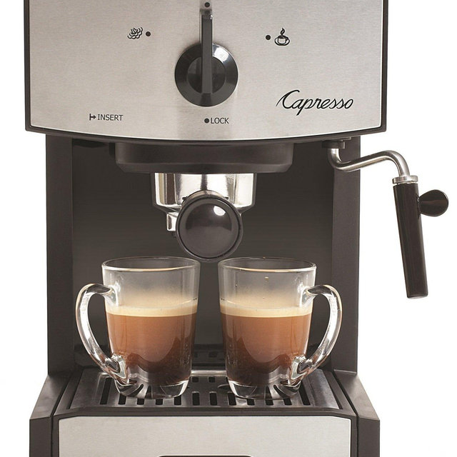 Capresso 117.05 Stainless Steel Pump Espresso and Cappuccino Machine EC50, Black/Stainless