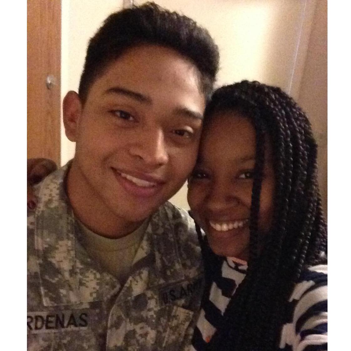 This was Fredy's last day in the army and Ebony's first time on a military base!