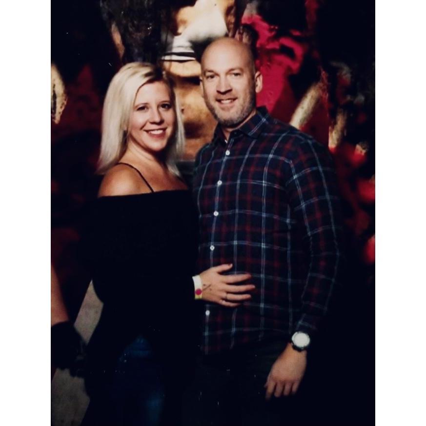 Jen started an annual tradition of dragging Gary to a haunted house for Halloween.