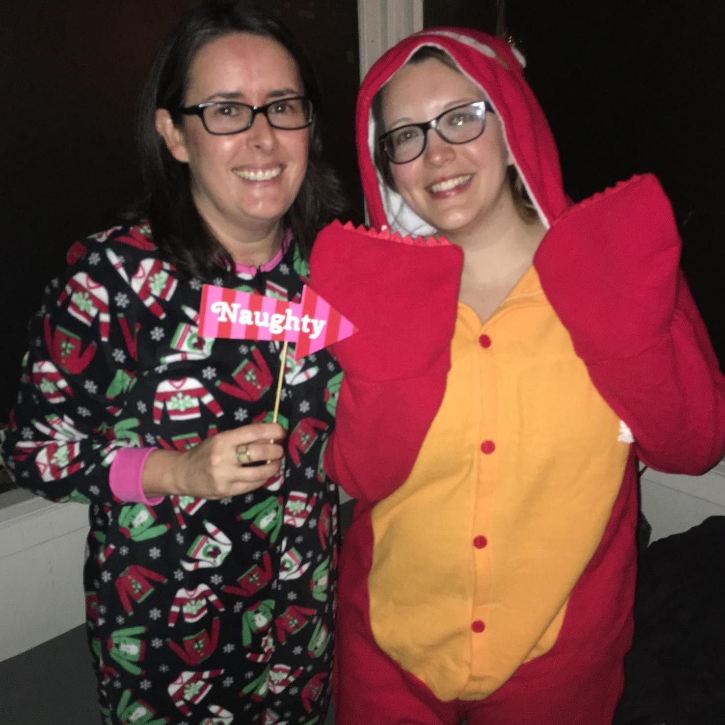 All dressed up for a "Love Actually" party