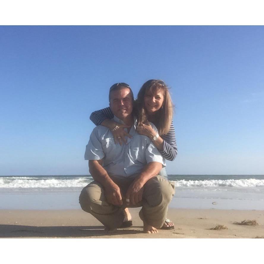 We go to the beach together...