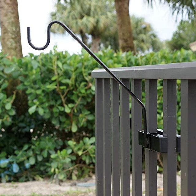 Railing Hanging Hook Kit - Hang Flower Baskets - Bird Feeders - Chimes - Wreaths - Lanterns on Any Vertical Balcony/Deck Spindles/Balusters