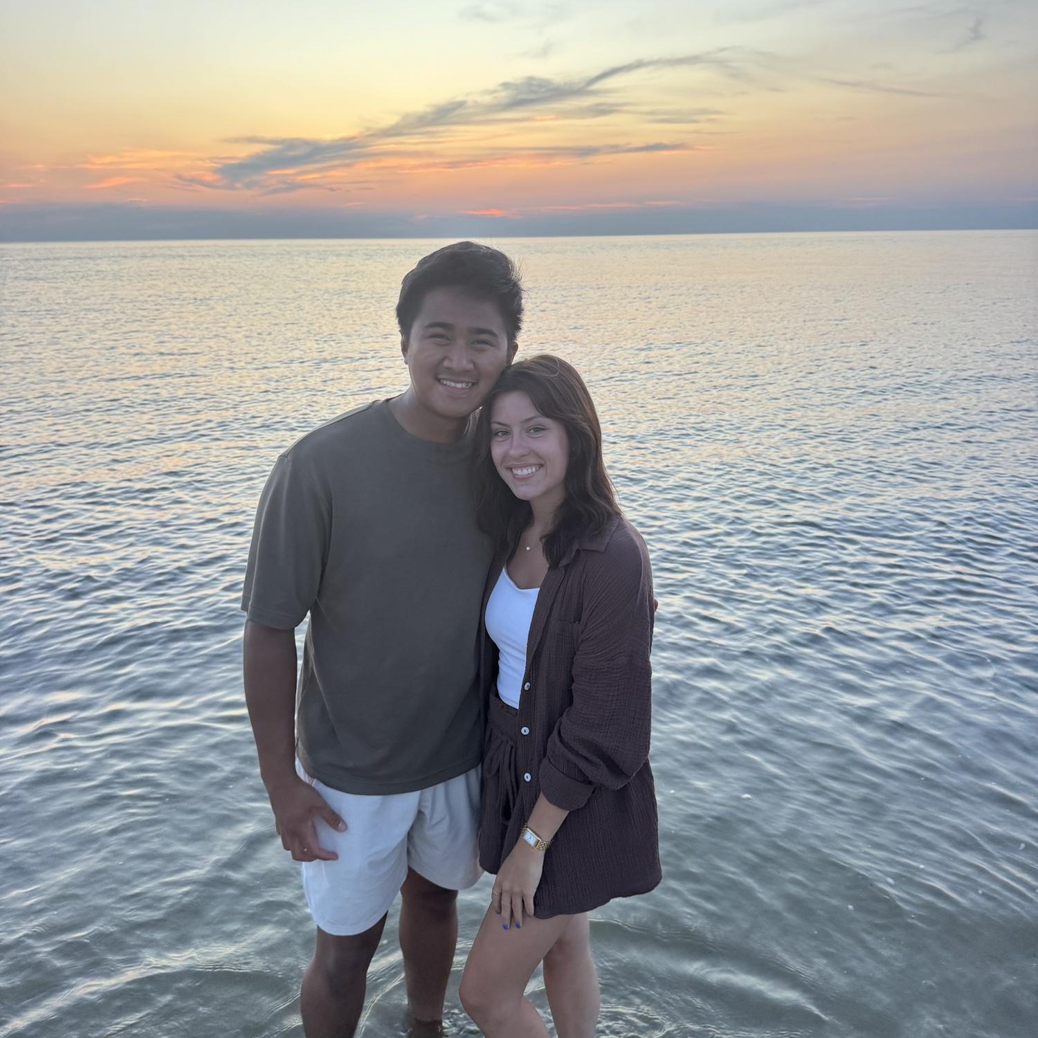 Us on Sunset Beach, our favorite spot! Summer 2025