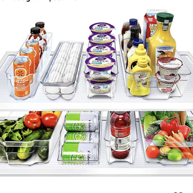 Sorbus Fridge Organizer Bins – Set of 8 Refrigerator Organizers and Storage Containers, Stackable Freezer Bins and House Essentials for New Home, BPA-Free Pantry Drawer Organizers