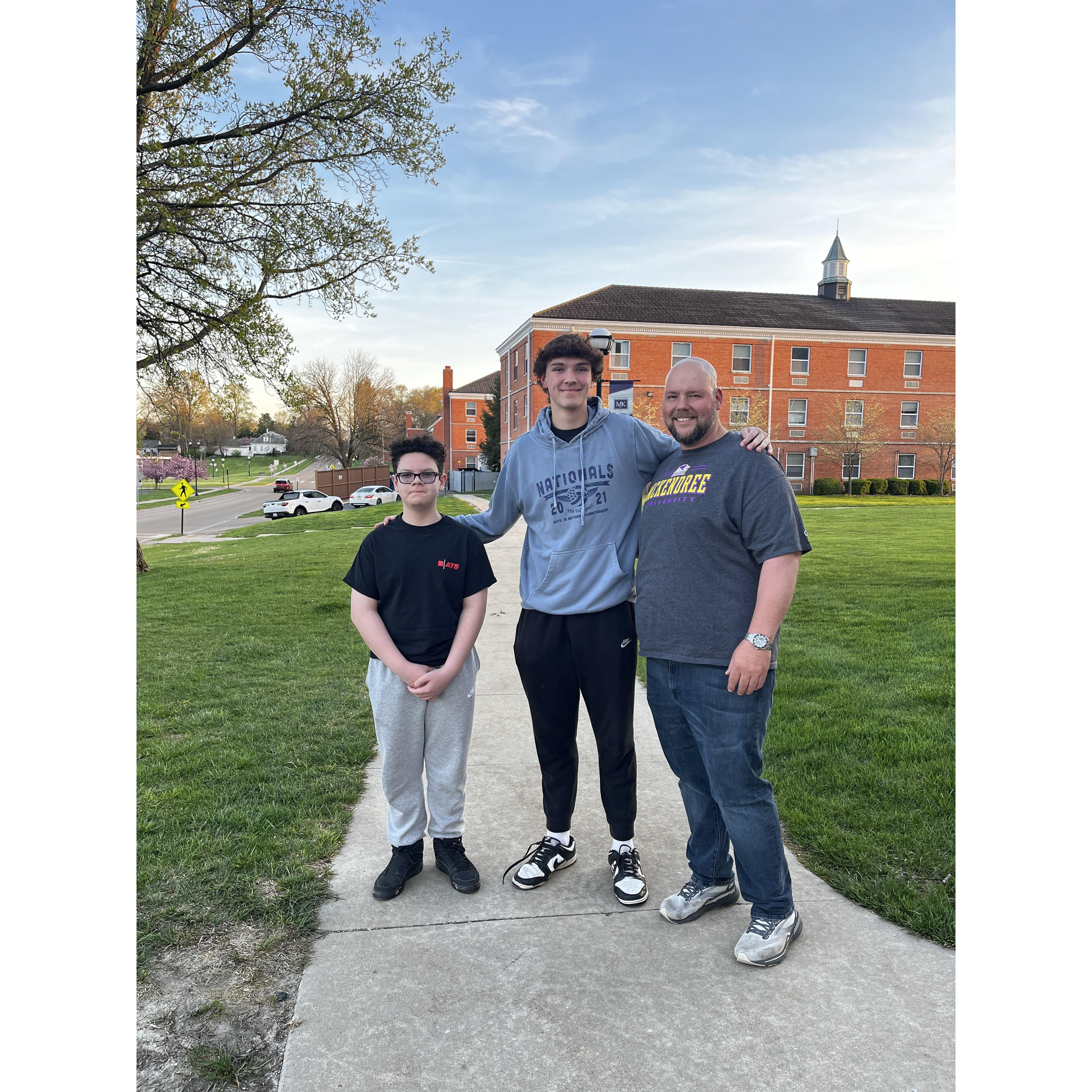 Visiting Andrew at college.