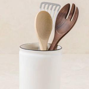 Magnolia Black Rim Ceramic Utensil Holder