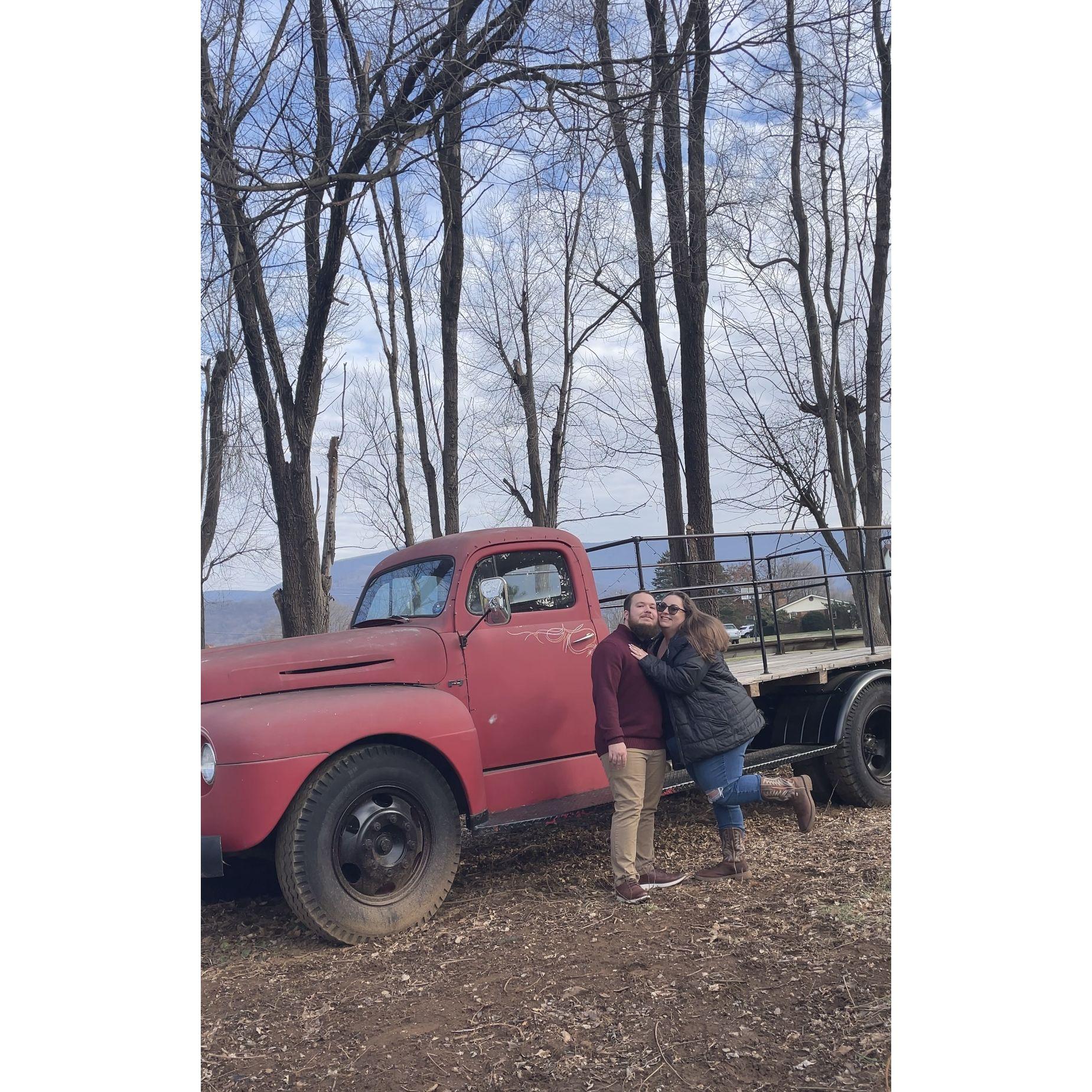 Our first date engaged: winery and dinner. Stanley, VA