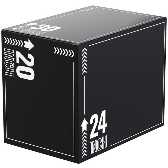 papababe 3-in-1 Plyometric Jump Box Workout Equipment, Box Jumps for Home Gym, Trainer with Anti Slip Surface and High Density Foam, Box Height: 20", 24", 30"