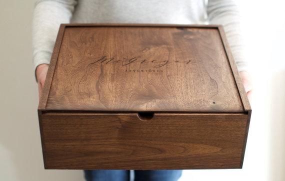 Large Keepsake Box - Wooden Box - Wedding Card Box - Wooden Photo Box