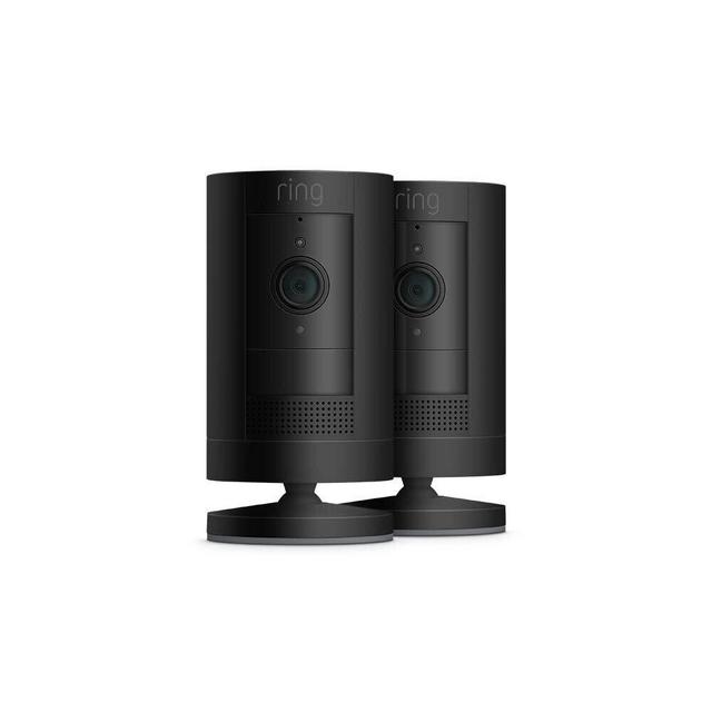 Ring Stick Up Cam Battery HD security camera with custom privacy controls, Simple setup, Works with Alexa – 2-Pack – Black