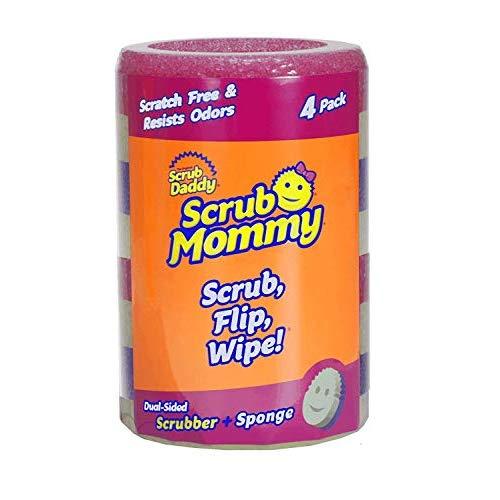 Scrub Daddy, Scrub Mommy – doppelseitiger Schwamm & Schrubber, weich in warmem Wasser, fest bei Kälte, FlexTextur, Tiefenreinigung, spülmaschinenfest, vielseitig einsetzbar, kratzfrei, geruchsabweisend, ergonomisch