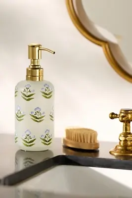 Flower Glass Bath Soap Pump