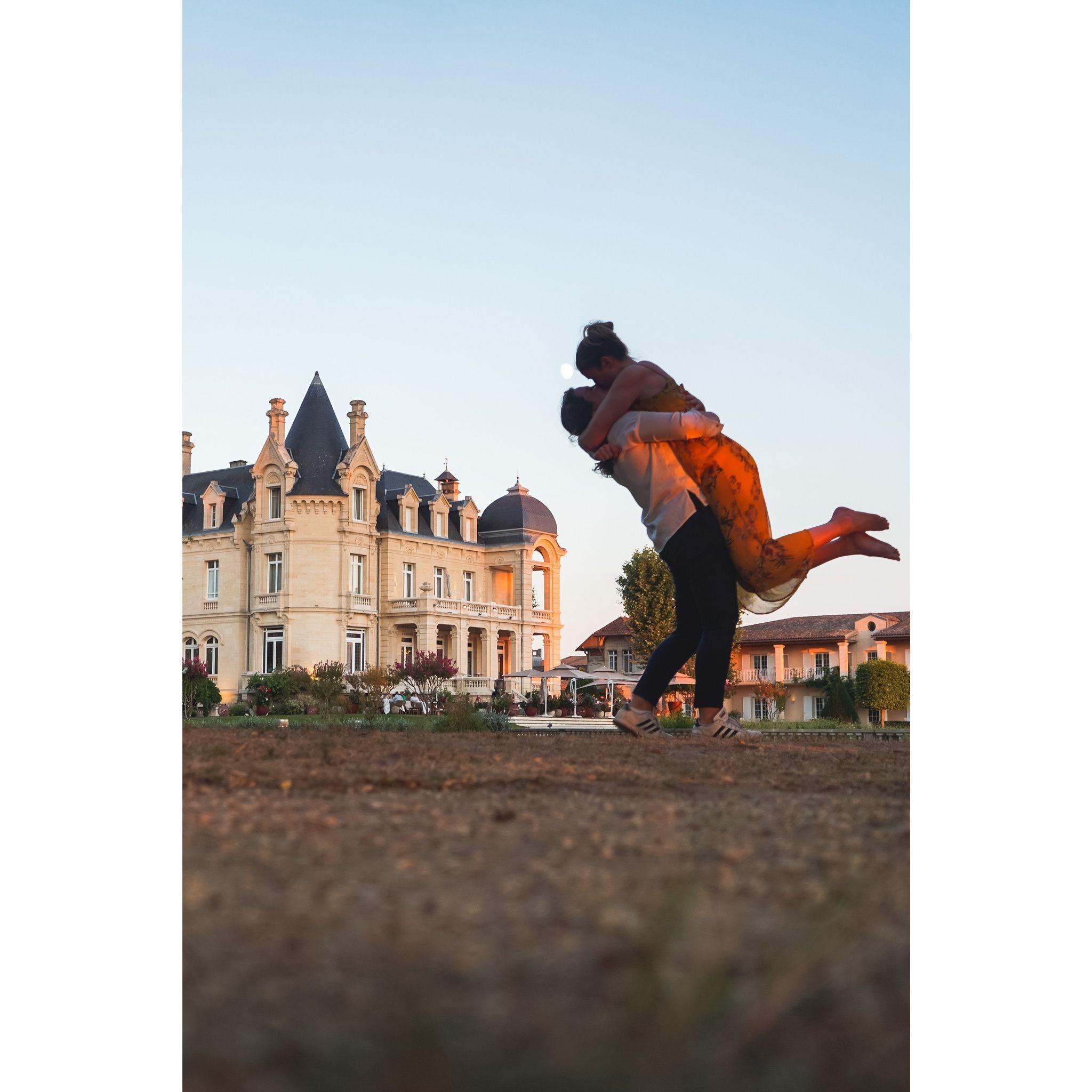 August 2022 - A drunken self timer photo taken at a castle in Bordeaux, France