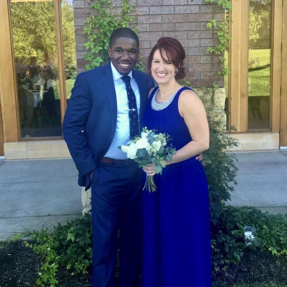 Our first wedding as a couple (cheers Meredith!)
