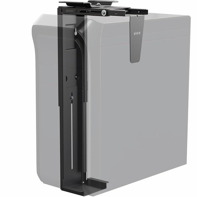 VIVO Adjustable Under Desk and Wall 8.3 to 13 inch Wide Office PC Mount, Large Computer Case CPU Machine Holder Stand with Swivel and Secure Locking, Black, MOUNT-PC01L
