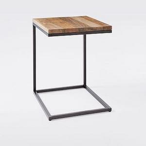 Box Frame C-Side Table, Raw Mango/Antique Bronze