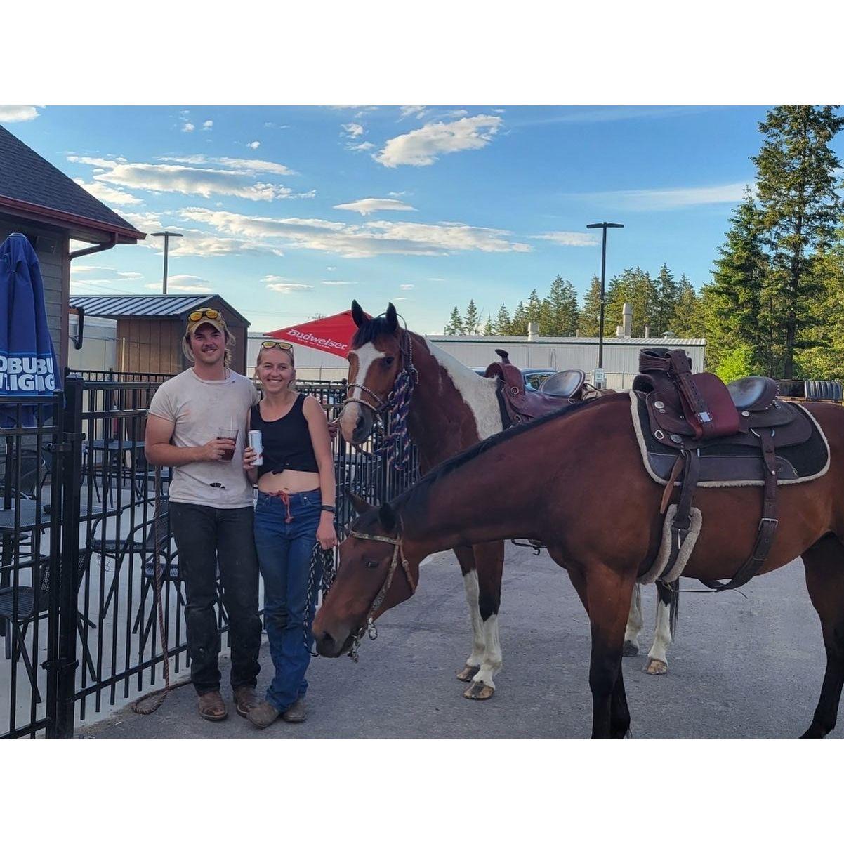 Rode our horses to the bar