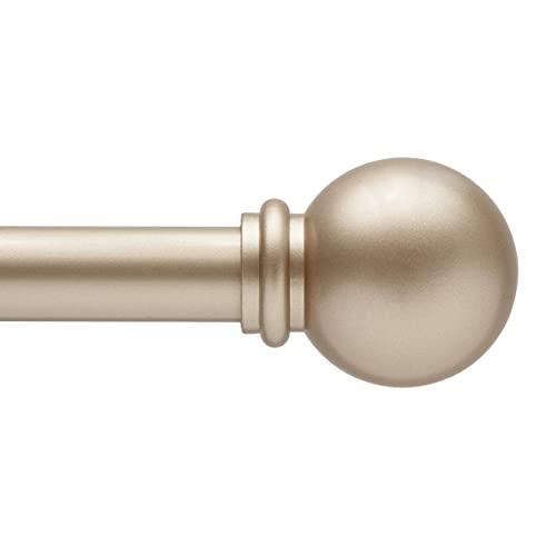 Kenney Chelsea 5/8" Standard Decorative Window Curtain Rod, 48-86", Soft Brass
