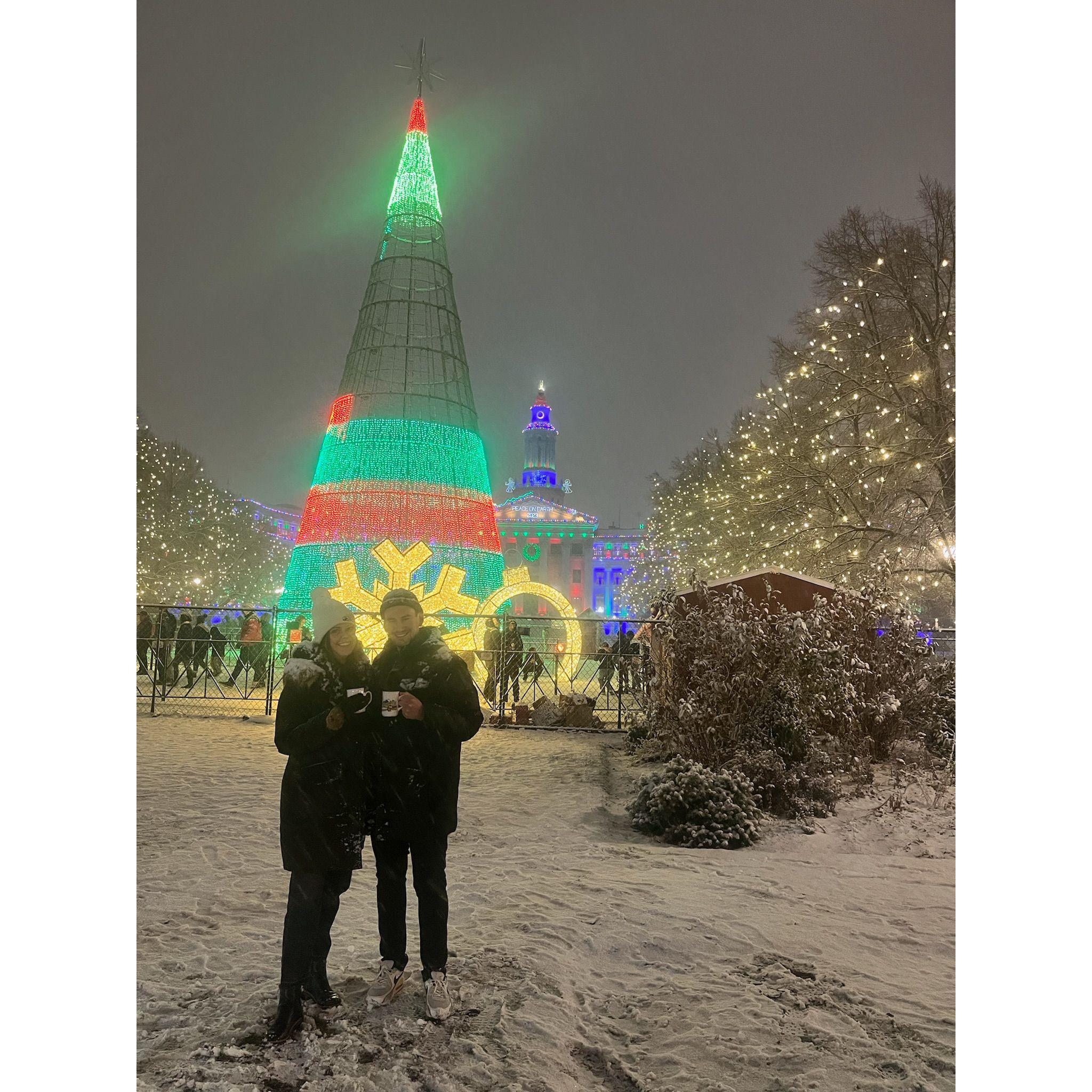 Enjoying some glühwein in Denver