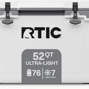RTIC Ultra-Light 52 Quart Hard Cooler Insulated Portable Ice Chest Box for Beach, Drink, Beverage, Camping, Picnic, Fishing, Boat, Barbecue, 30% Lighter Than Rotomolded Coolers