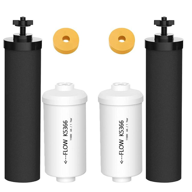 Gravity Water Filters for Berkey Water Filter Replacement, Replacement for BB9-2® Black Filter & for PF-2® Fluoride Filters Combo Packs, Compatible with Berkey® Gravity Water Filter System, (NSF 42)