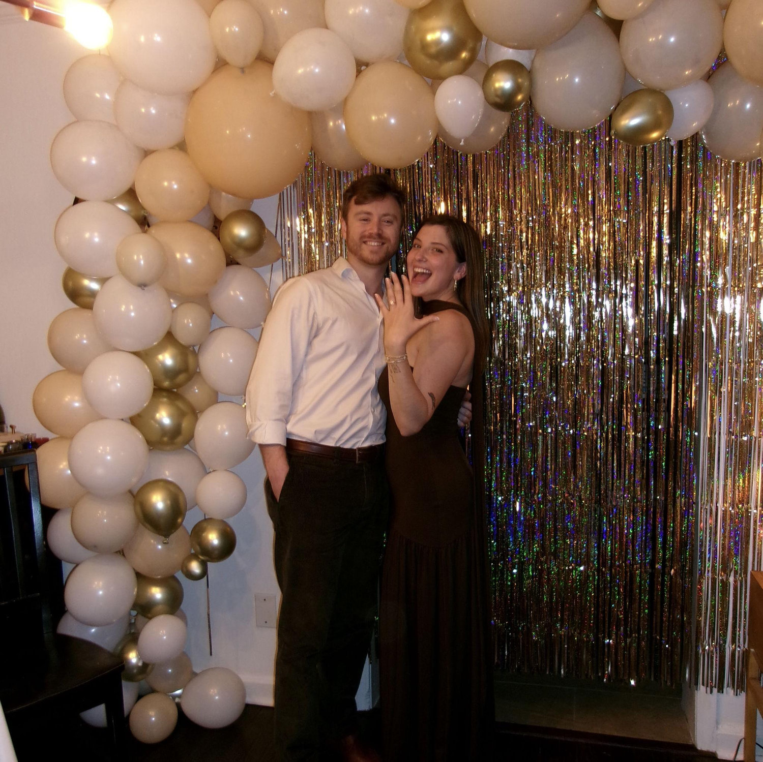 Us at the surprise engagement party Wyatt planned!