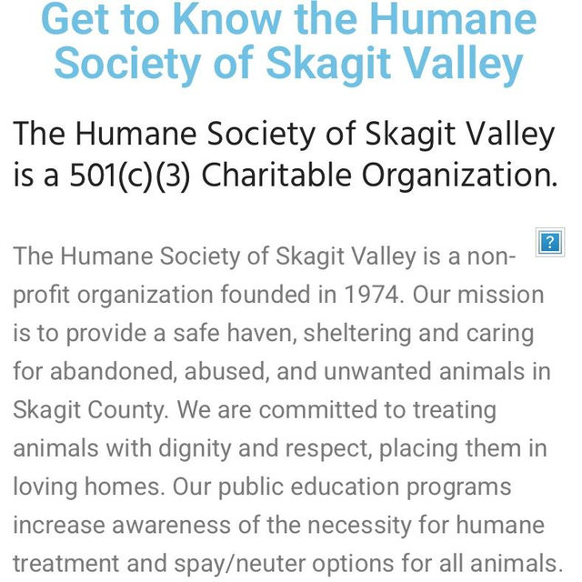 All proceeds under this goes to Skagit Humane Society (where we got Marco and Millie)