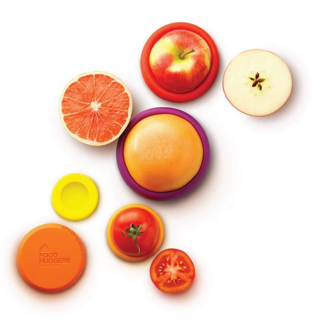Food Huggers Set of 5 Reusable Silicone Food Savers (Autumn Harvest) - Patented Product