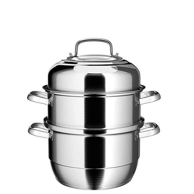 VENTION Stainless Steel Steamer for Cooking, 3 Tier Steamer Pot, 11 9/10 Inch Steam Pot, Large Induction Steamer Pot, Capsule Bottom