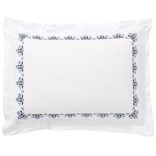 Blossom Embroidered Organic Percale Sham, Standard, Cool Multi