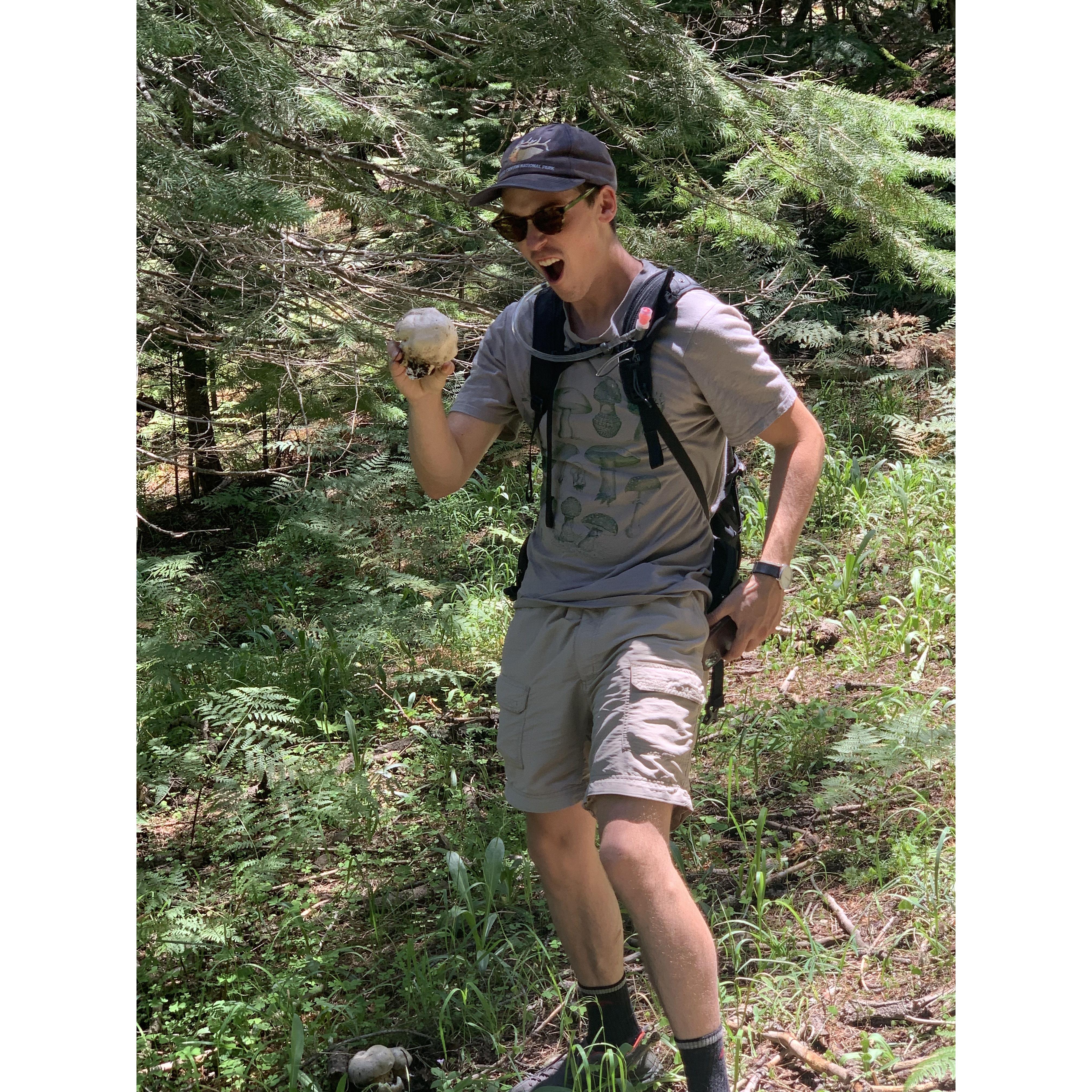 Alex's first Porcini mushroom! Found on Mount Lemmon