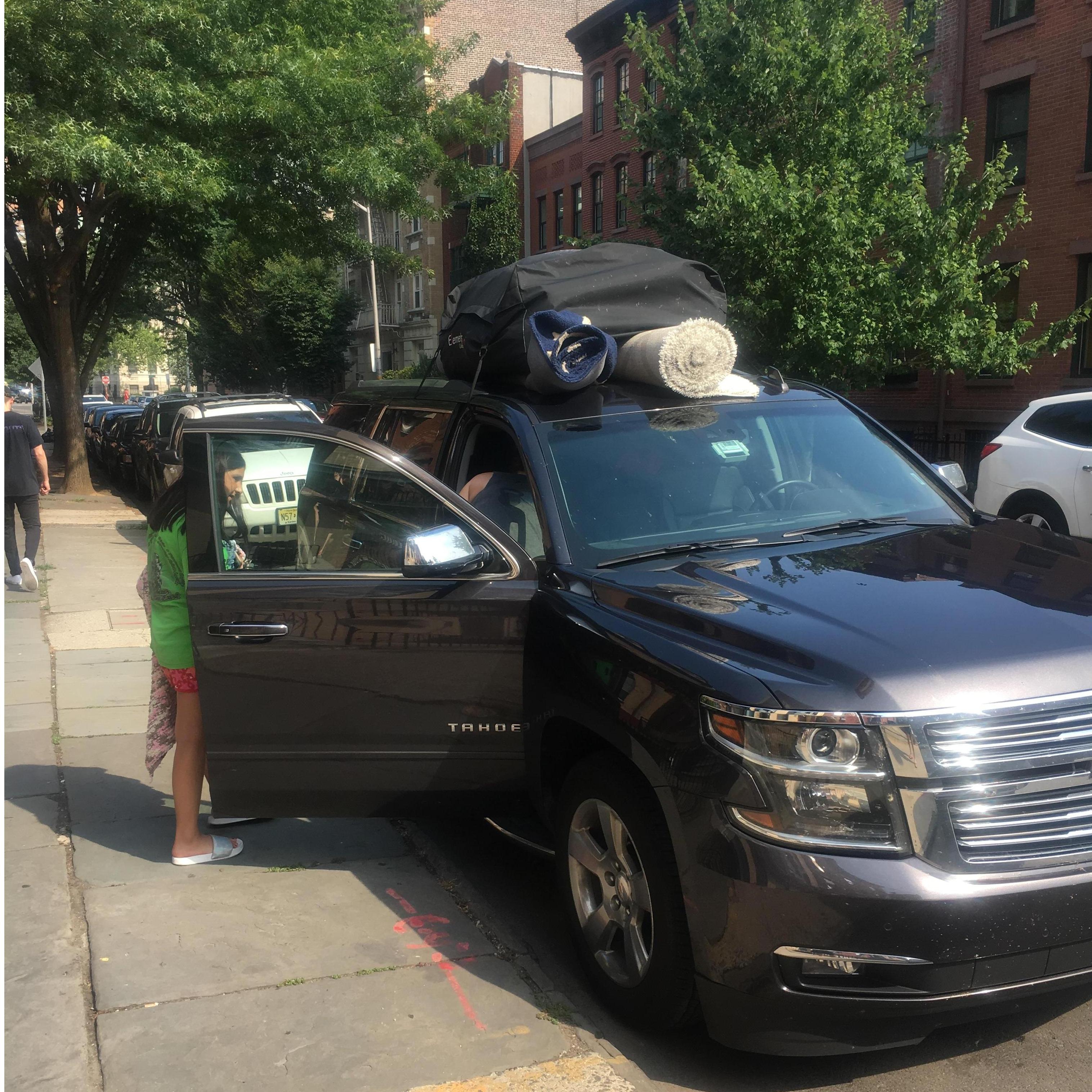 Brittany fit her entire life into one Chevy Tahoe for Tony.